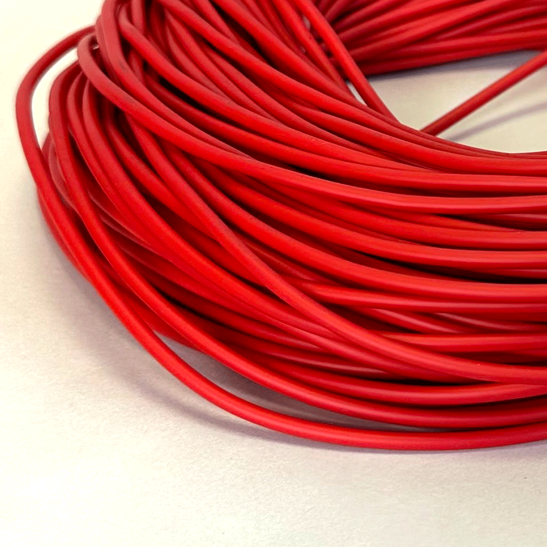 85Deg Flexible PVC Tubing 2mm x 0.5mm x 50 metre Coil Red