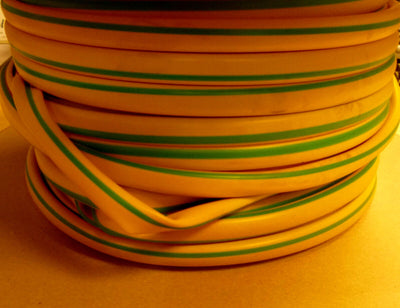 Flexible PVC Tubing 85Deg 10mm x 0.5mm x 100 Metres Green/Yellow