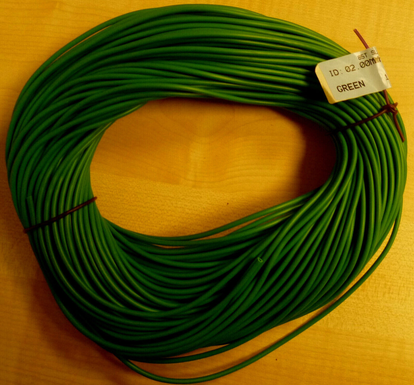 2mm x 0.5mm x 50 metre Coil 85Deg Flexible PVC Tubing Green