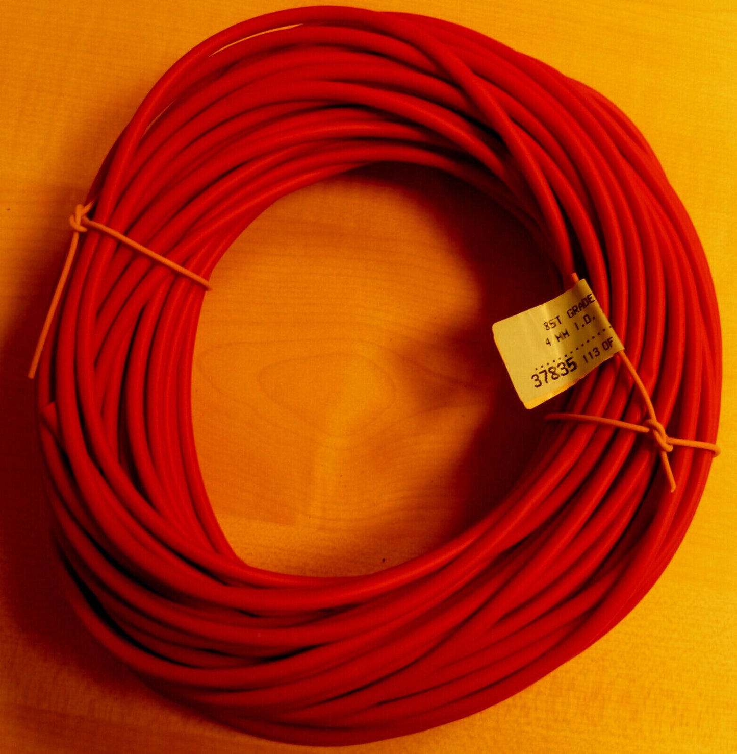 Flexible PVC Tubing 85Deg 4mm x 0.5mm x 30 Metres Red